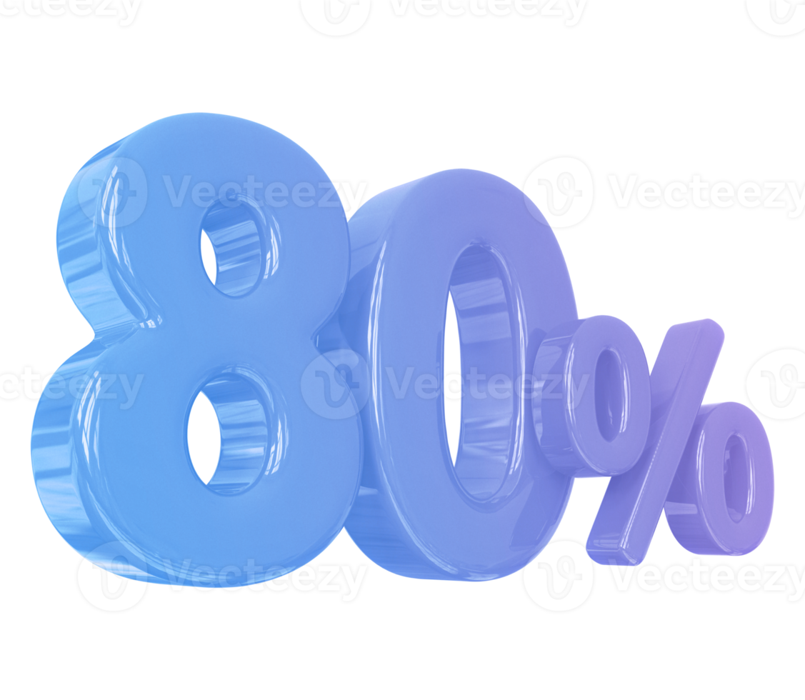 promotion 80 number percent 3d png