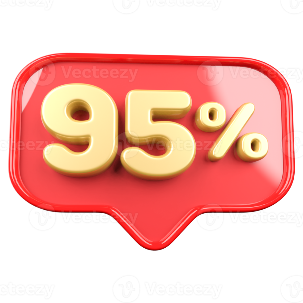 icon number 95 percent promotion png