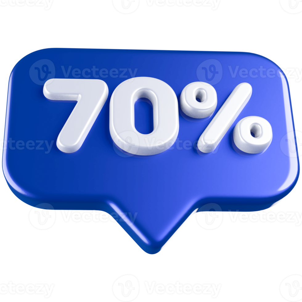 icon number 70 percent 3d png