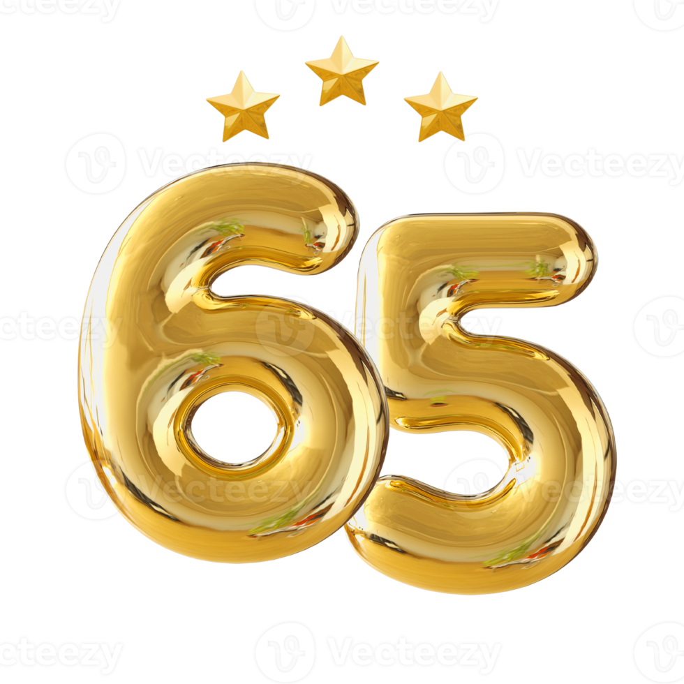 65 years anniversary number png