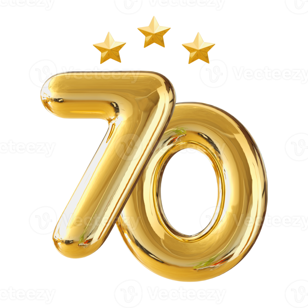 70 years anniversary number 11297532 PNG