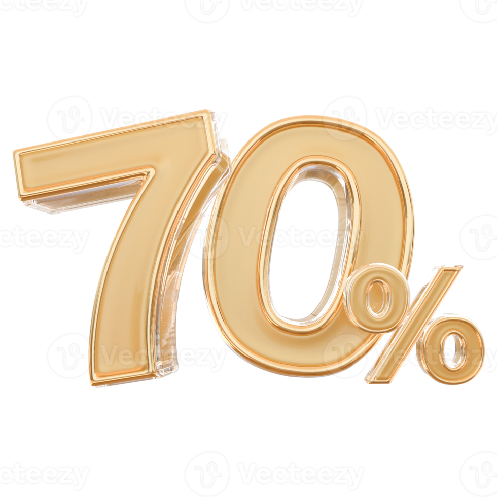 promotion number 70 percent 3d png