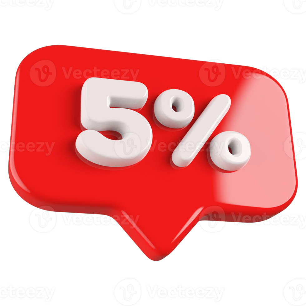 promotion number 5 percent 3d png