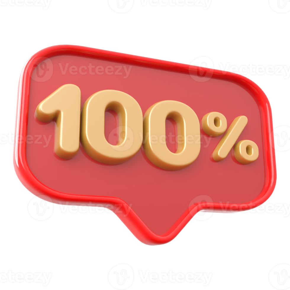 icona numero 100 per cento 3d png