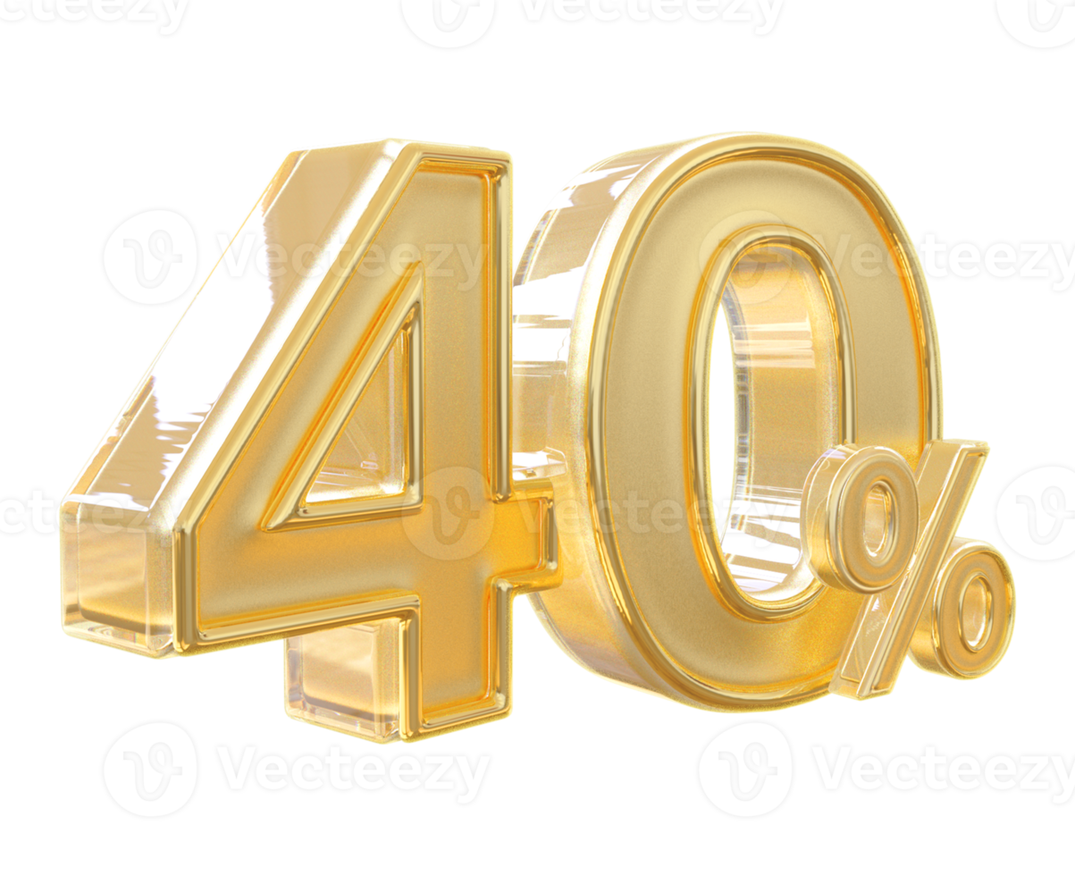 promotion 40 number percent 3d png