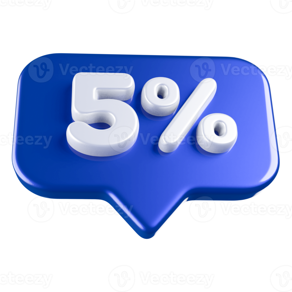 icon number 5 percent promotion png