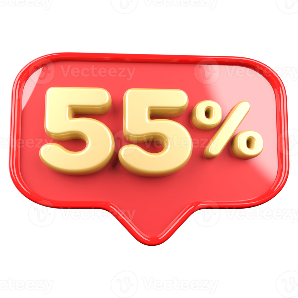 icon number 55 percent promotion png