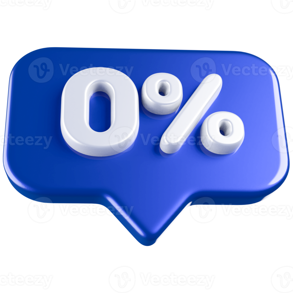 icon number 0 percent 3d png