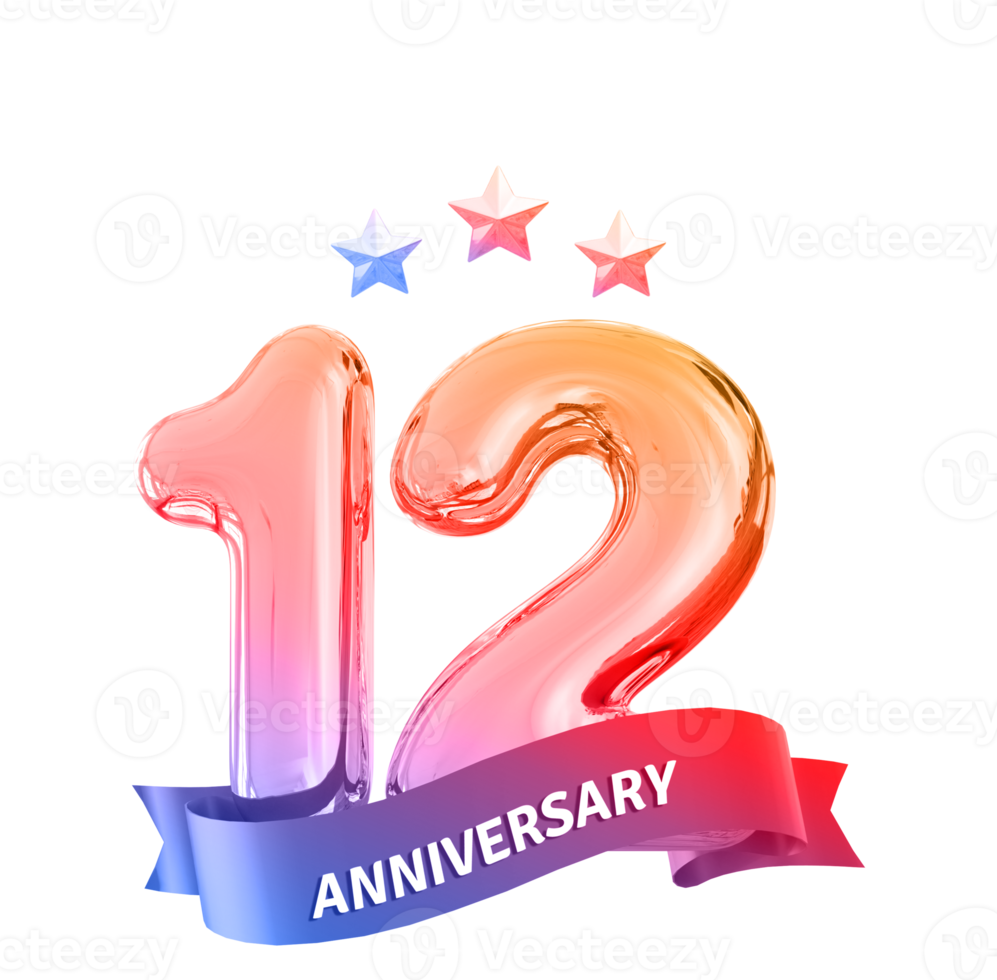 12 years anniversary number png