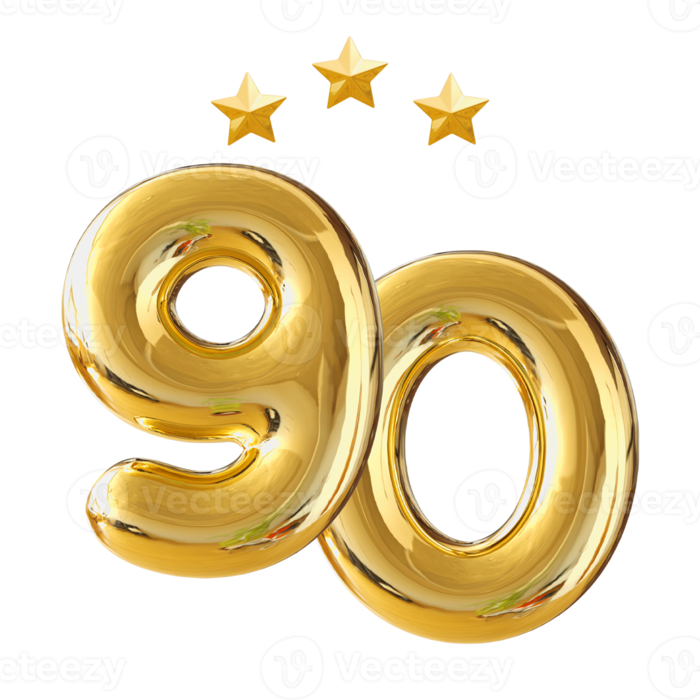 90 years anniversary number png