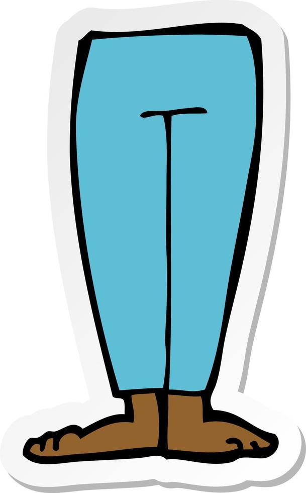 sticker of a cartoon legs vector