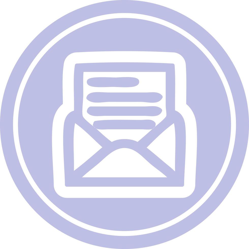 envelope letter circular icon vector