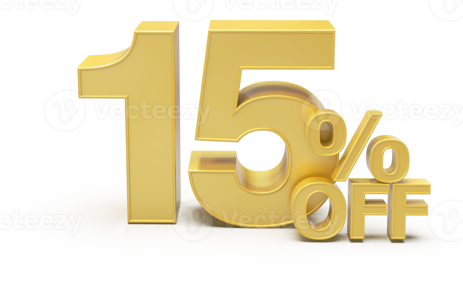 sale number 15 percent off golden png