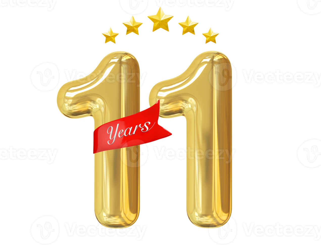 aniversário de 11 anos dourado png