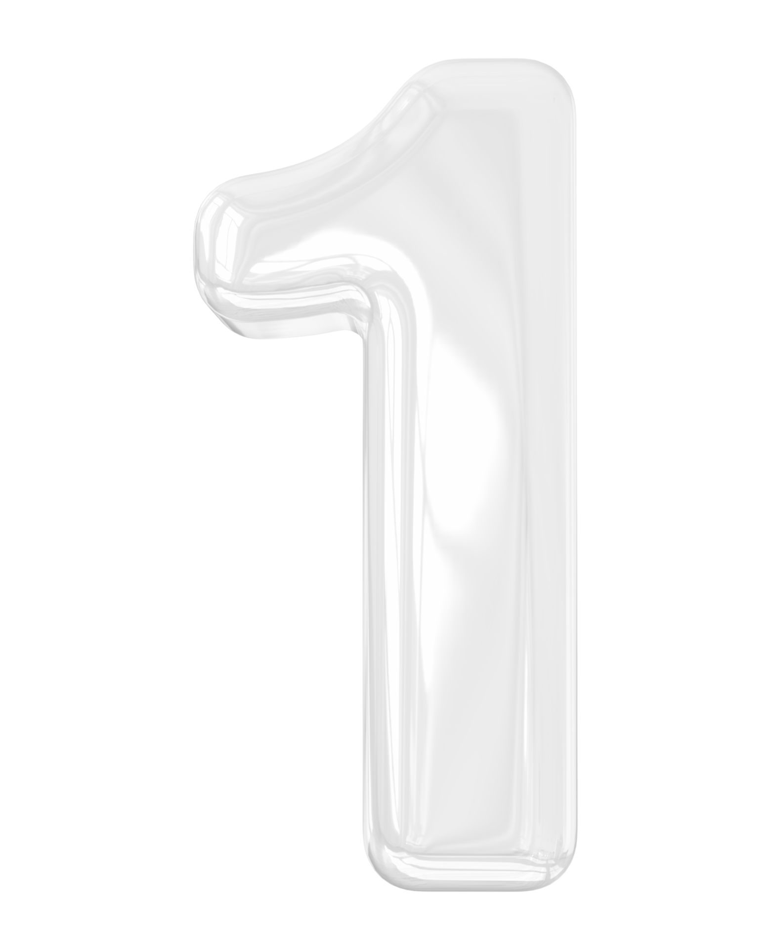 3d silver number 1 11297722 PNG