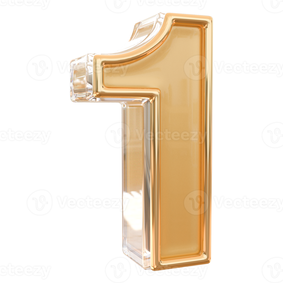 number 1 3d gold png