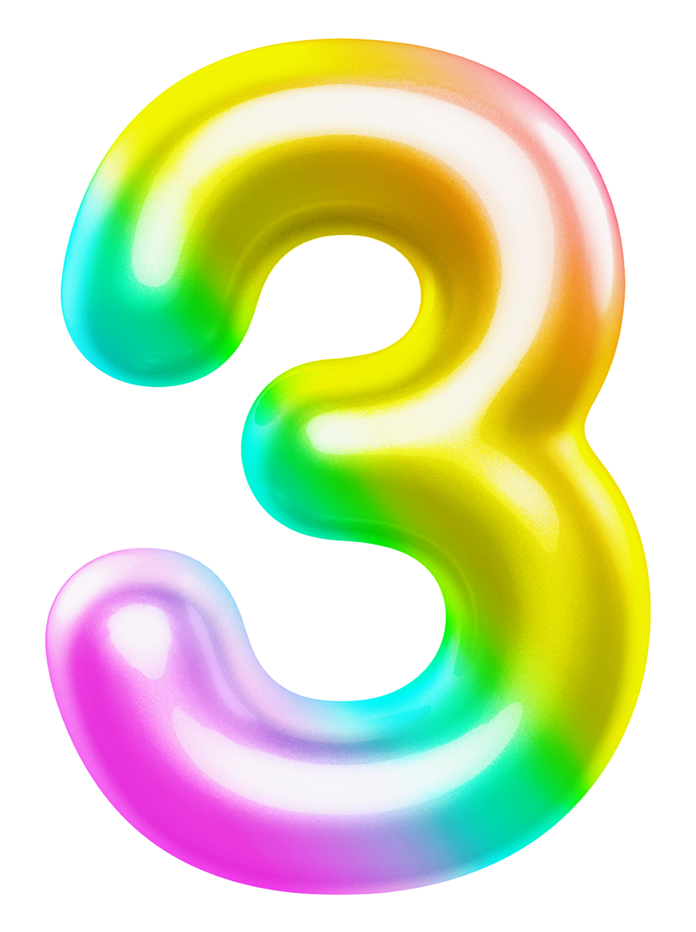 gradiente 3d número 3 11297741 PNG