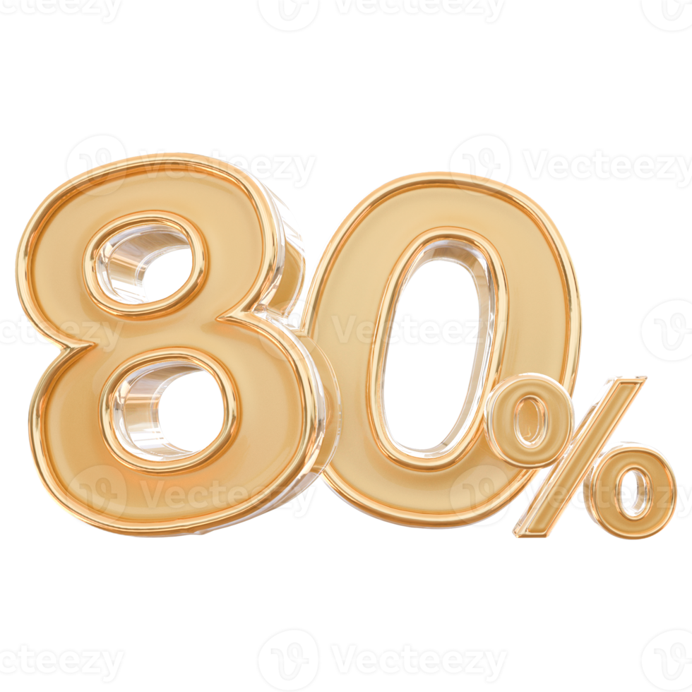 promotion number 80 percent 3d png