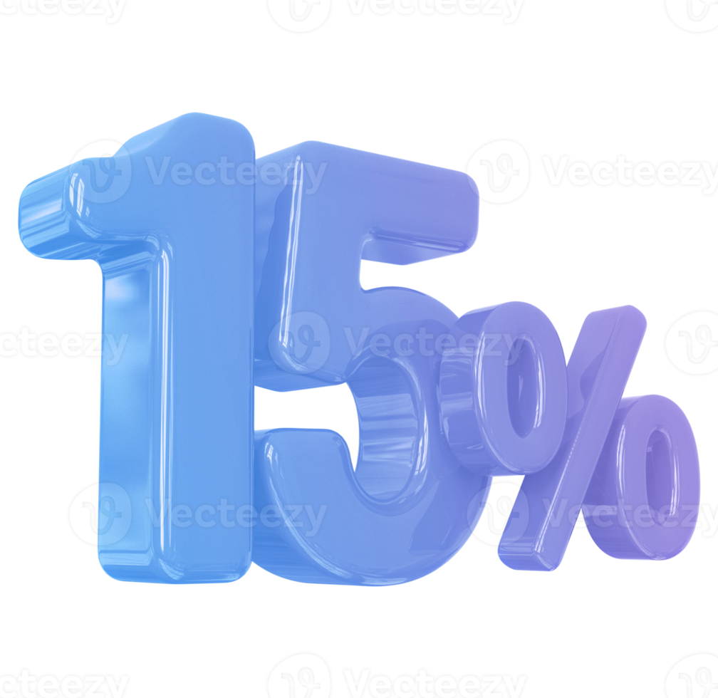 promotion 15 nombre pour cent 3d png