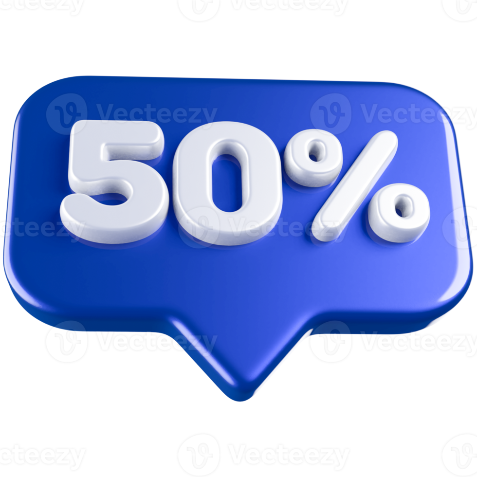 icon number 50 percent 3d png