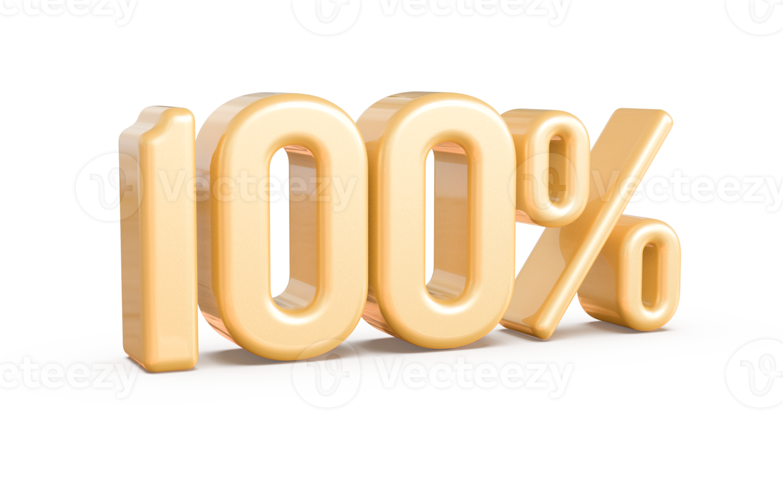 número 100 por cento 3d png