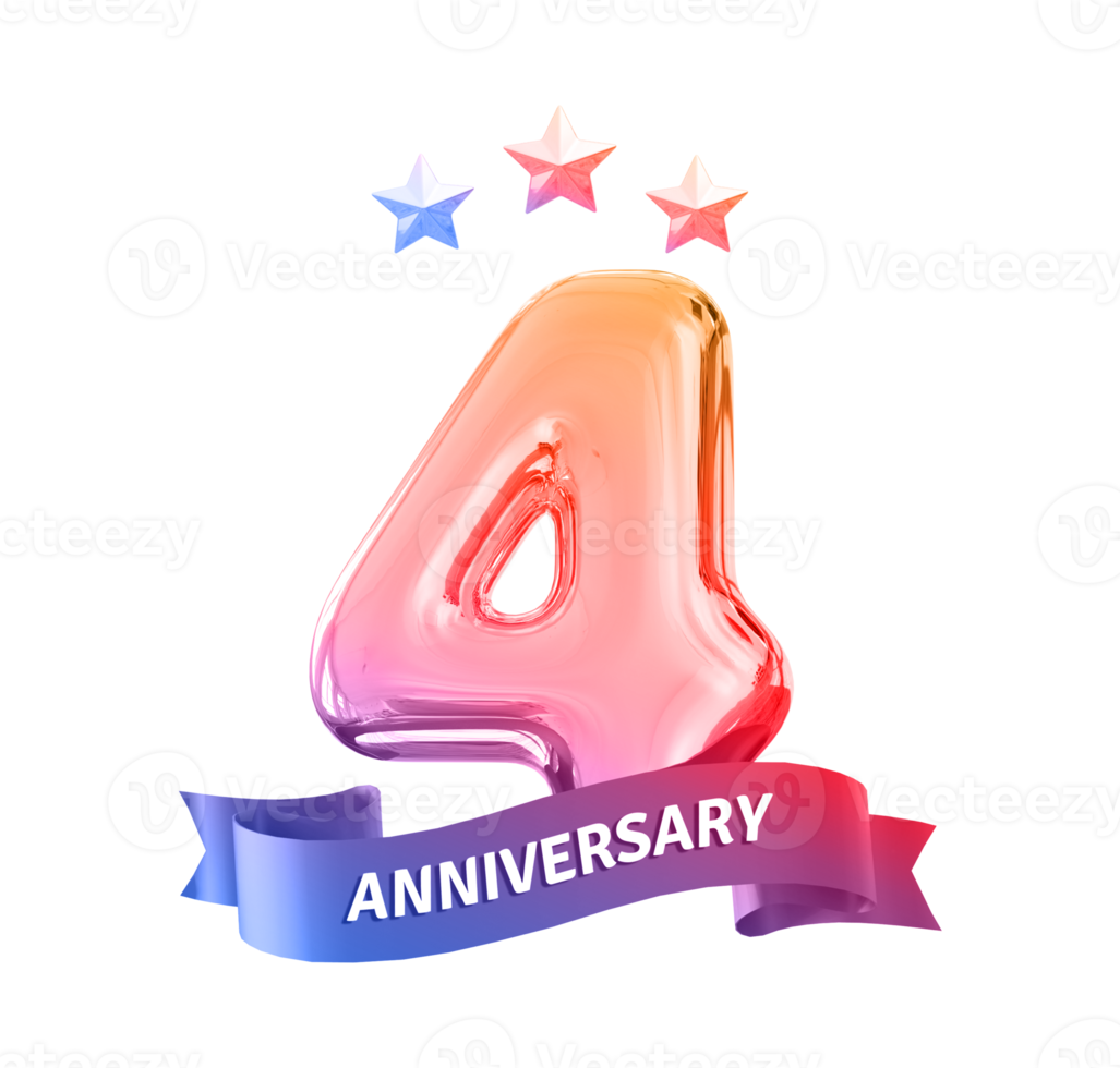 4 anni anniversario numero png