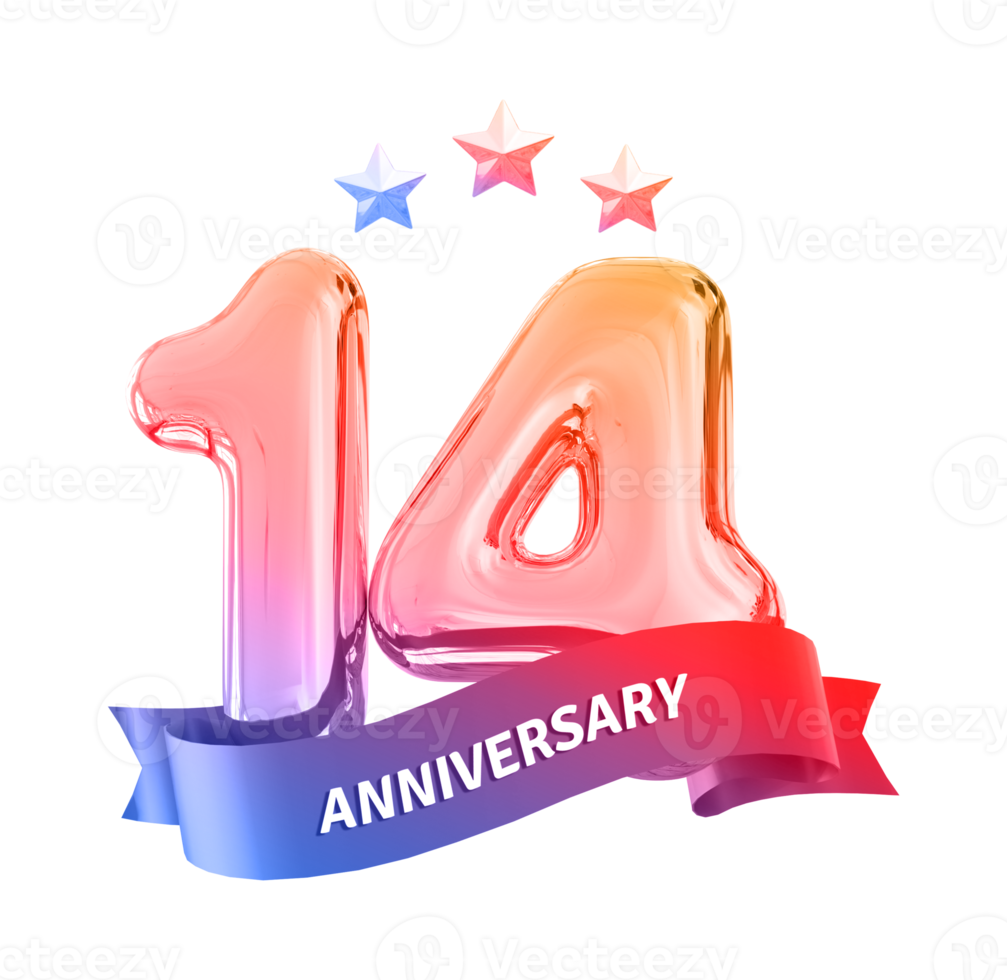 14 anni anniversario numero png