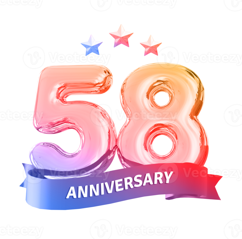 58 years anniversary number png
