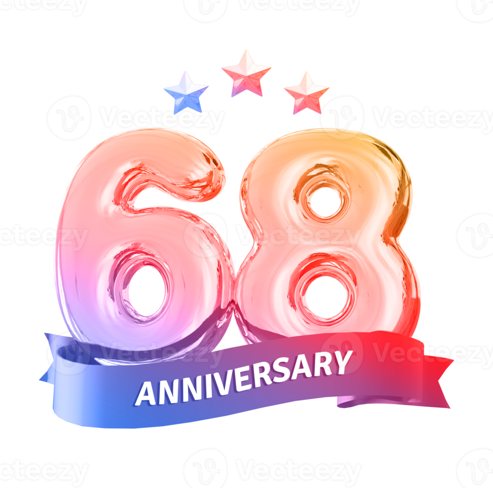 68 years anniversary number png
