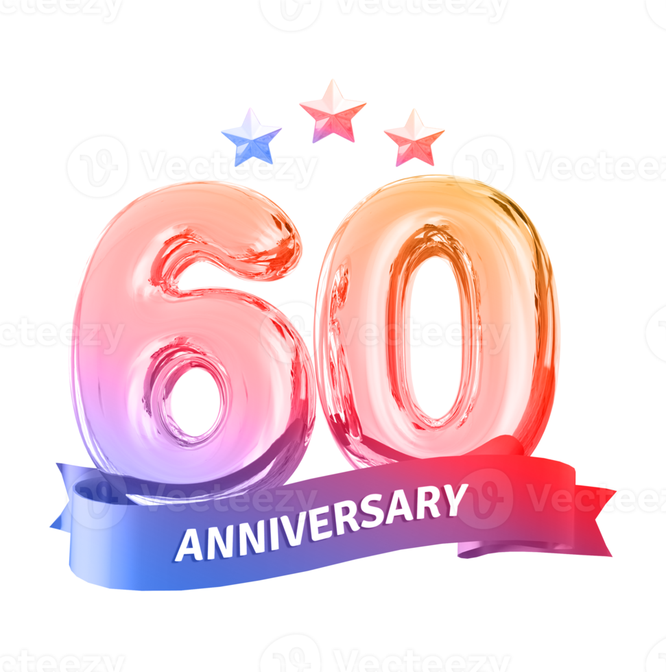 número de aniversario de 60 años png