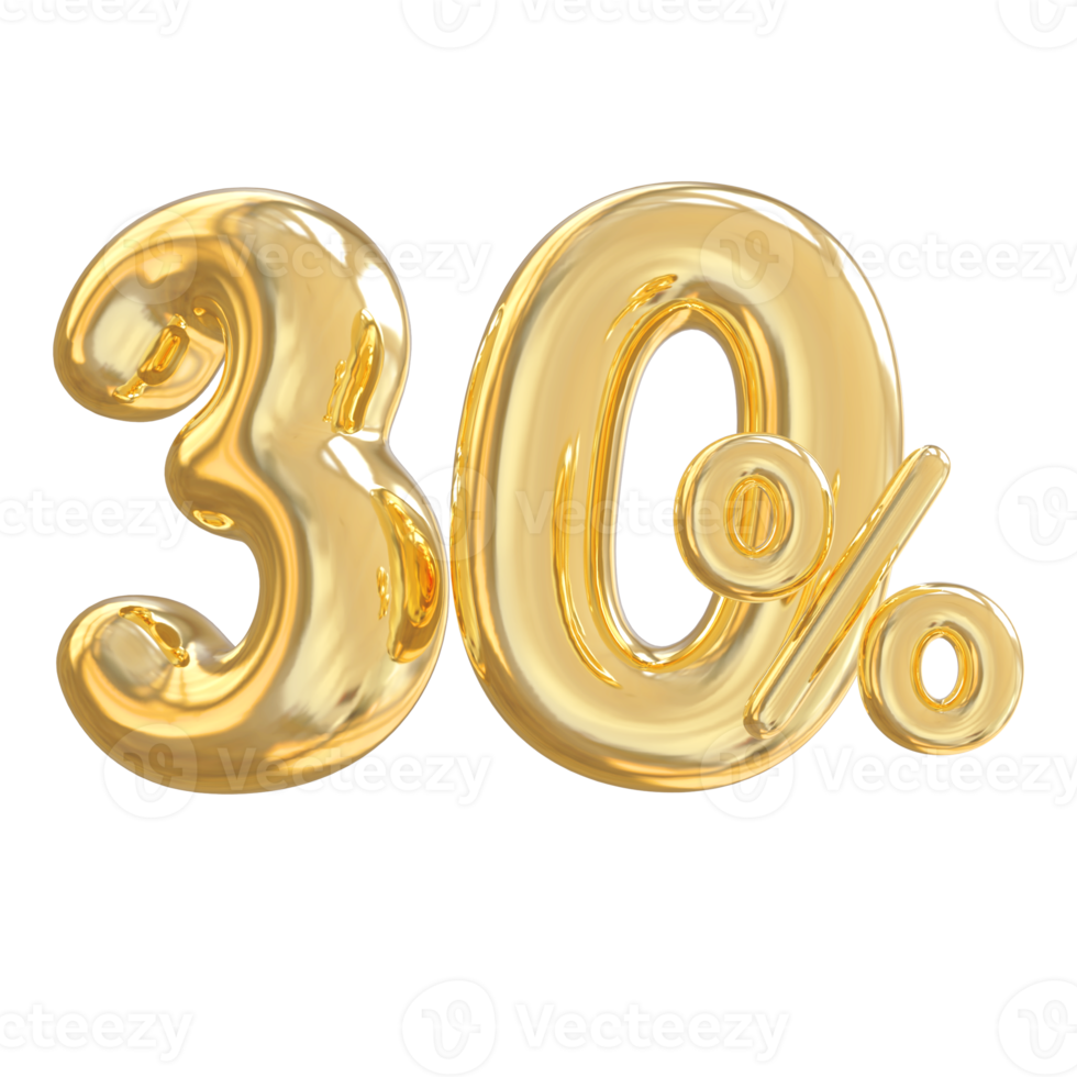 Sale Number 30 Percent Off Golden 11297847 PNG sale-number-30-percent-off-golden-11297847-png