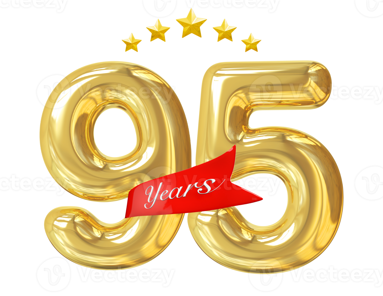 95 years anniversary golden png