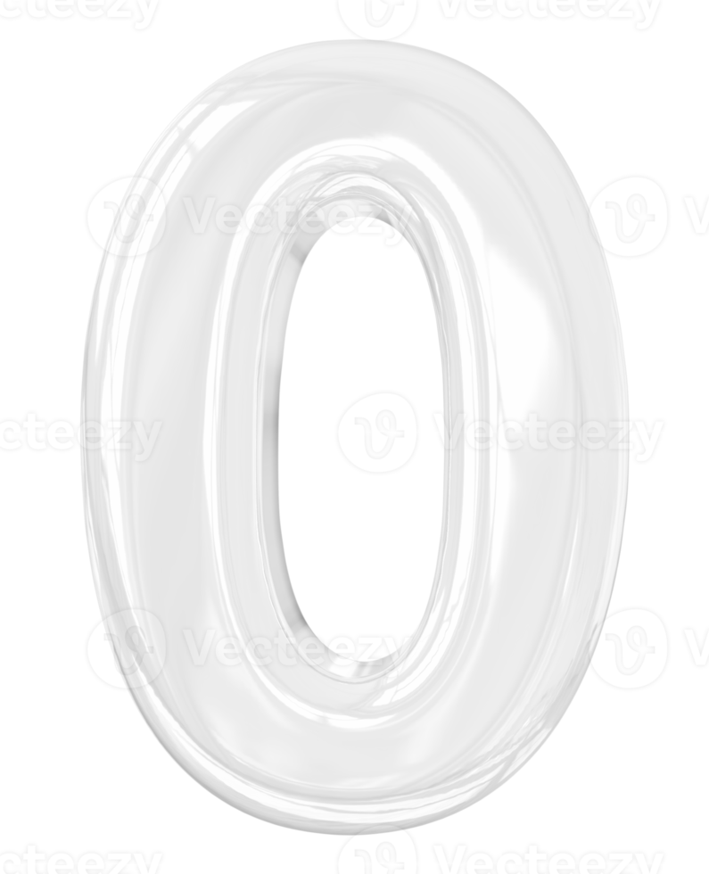 3d silver number 0 png