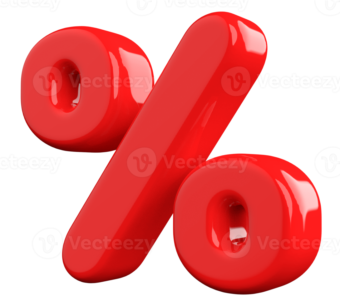 3D-Symbol Prozent rot png