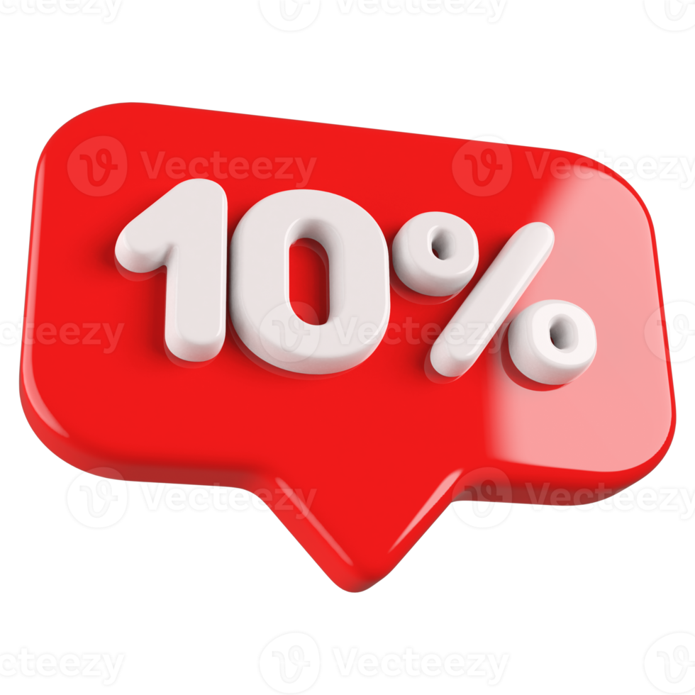 promotion number 10 percent 3d png