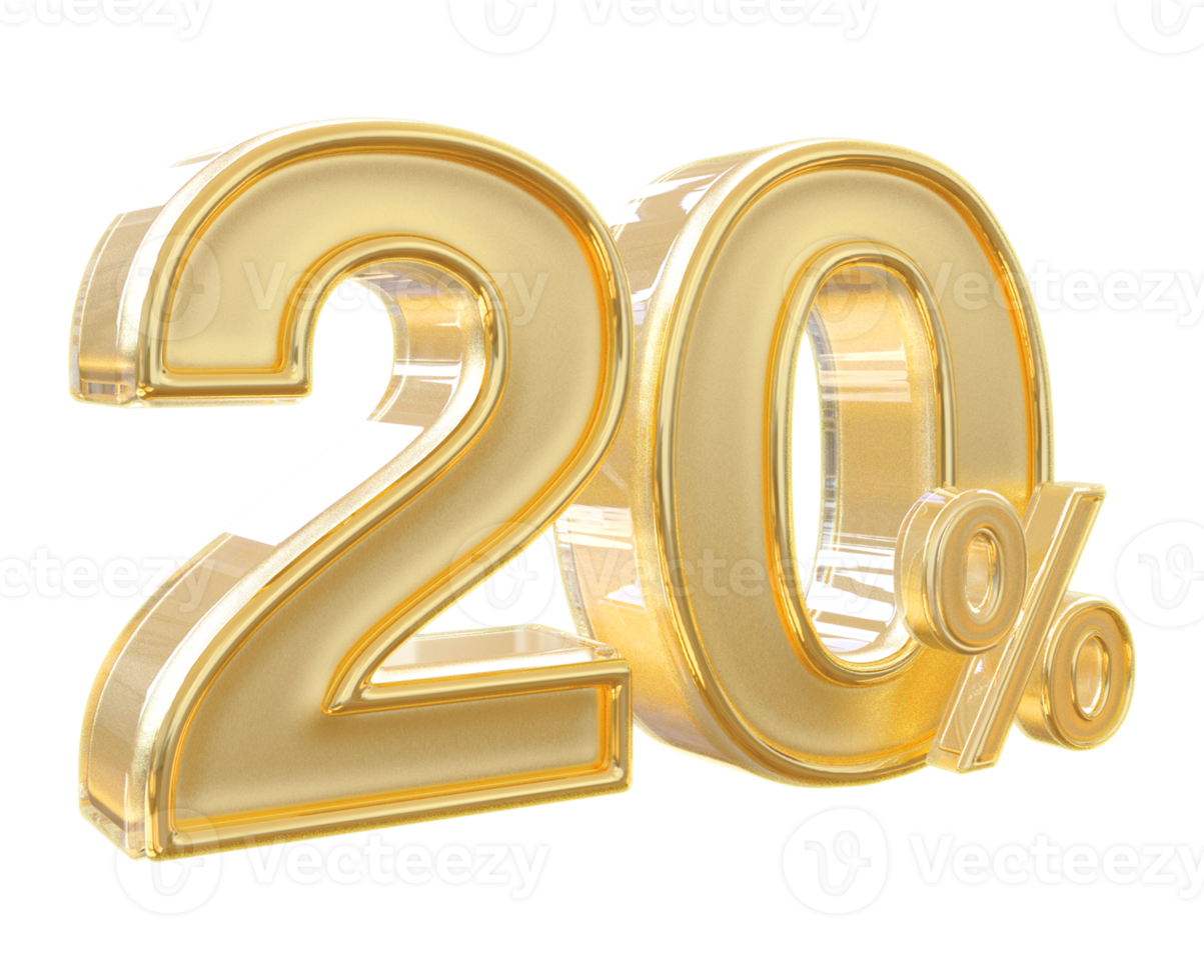 promotion 20 number percent 3d png