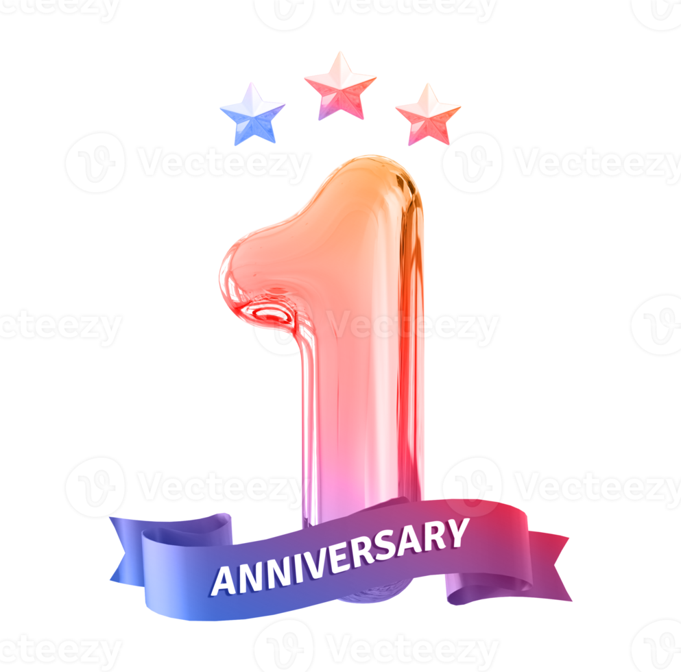 1 year anniversary number png