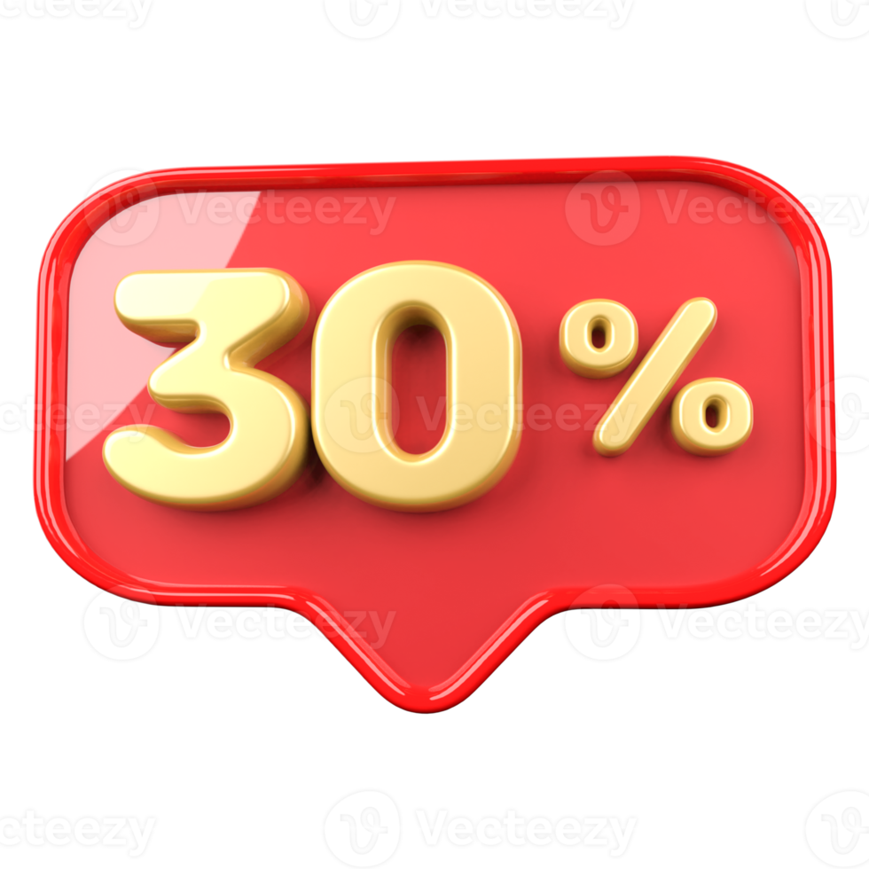 icon number 30 percent promotion png