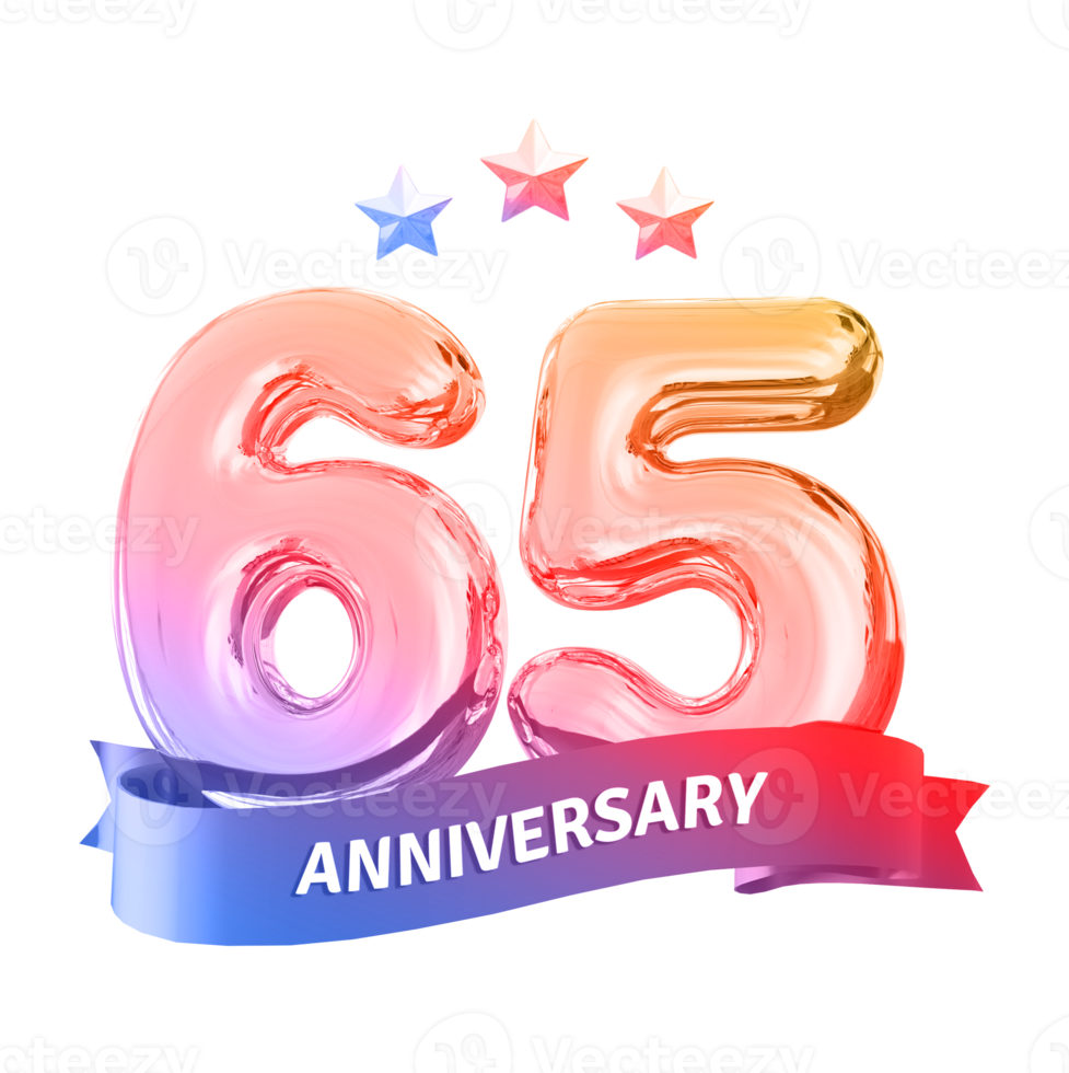65 years anniversary number png