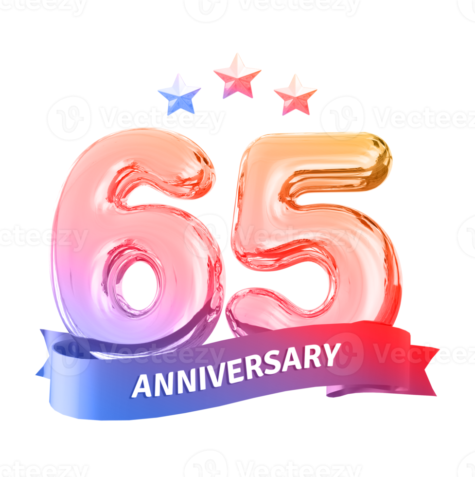 65 years anniversary number png