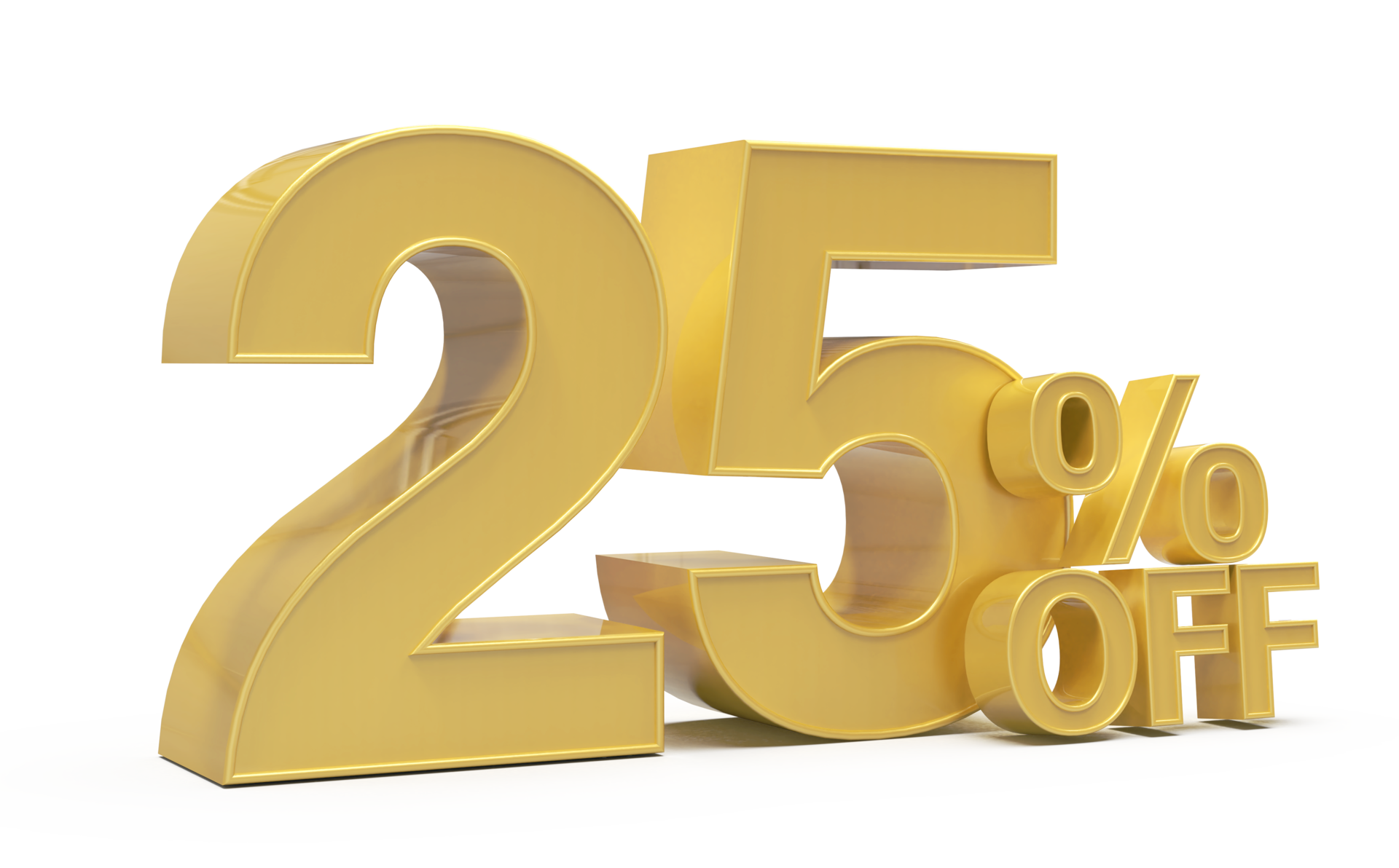 Sale Number 25 Percent Off Golden 11298011 Png