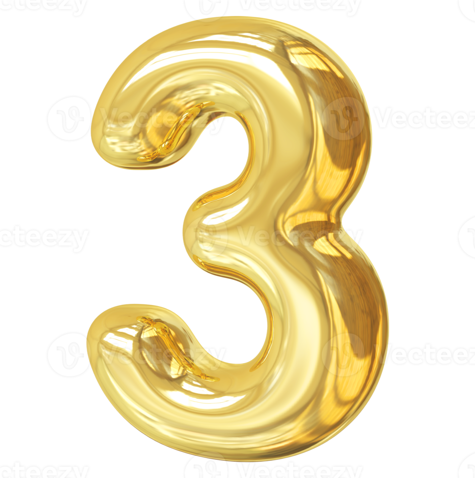 d'oro numero 3 png