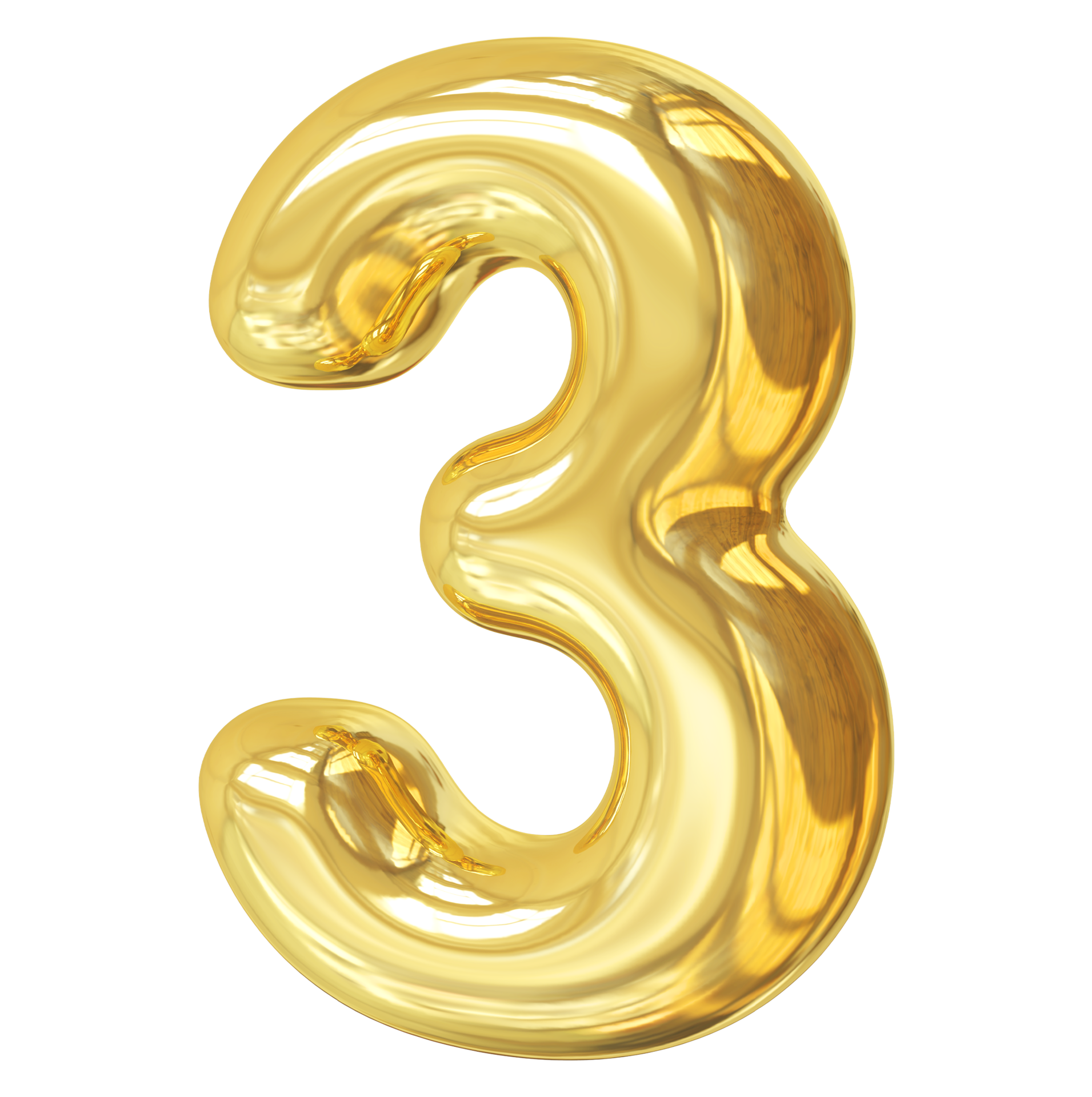 golden number 3 11298016 PNG
