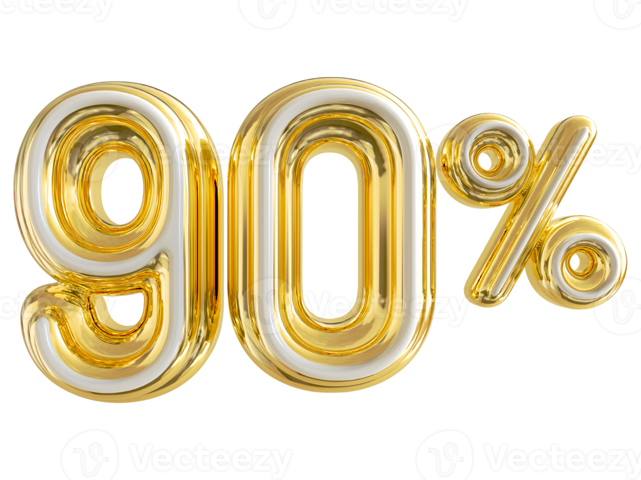 numero 90 per cento d'oro lusso png