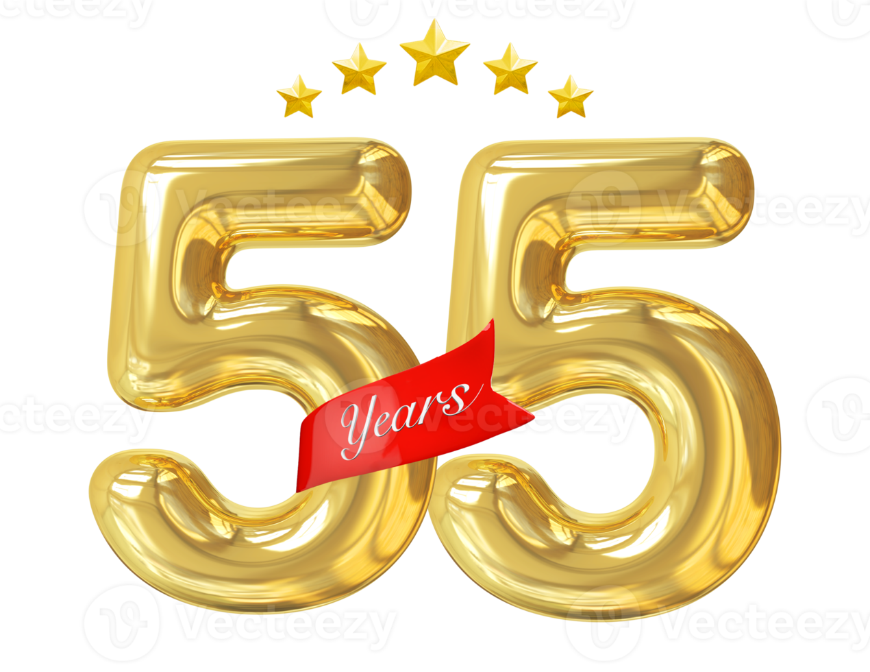 55 Years Anniversary Golden png