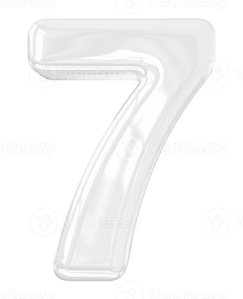 3d silver number 7 png