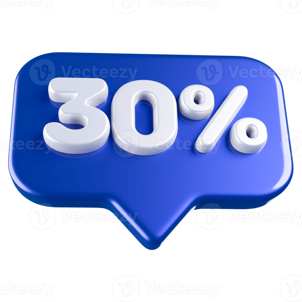 icon number 30 percent 3d png