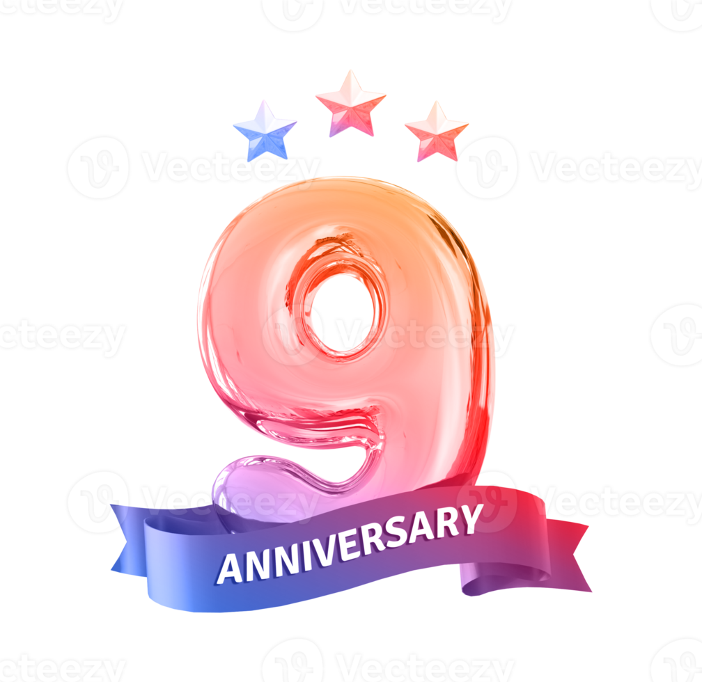 9 years anniversary number png