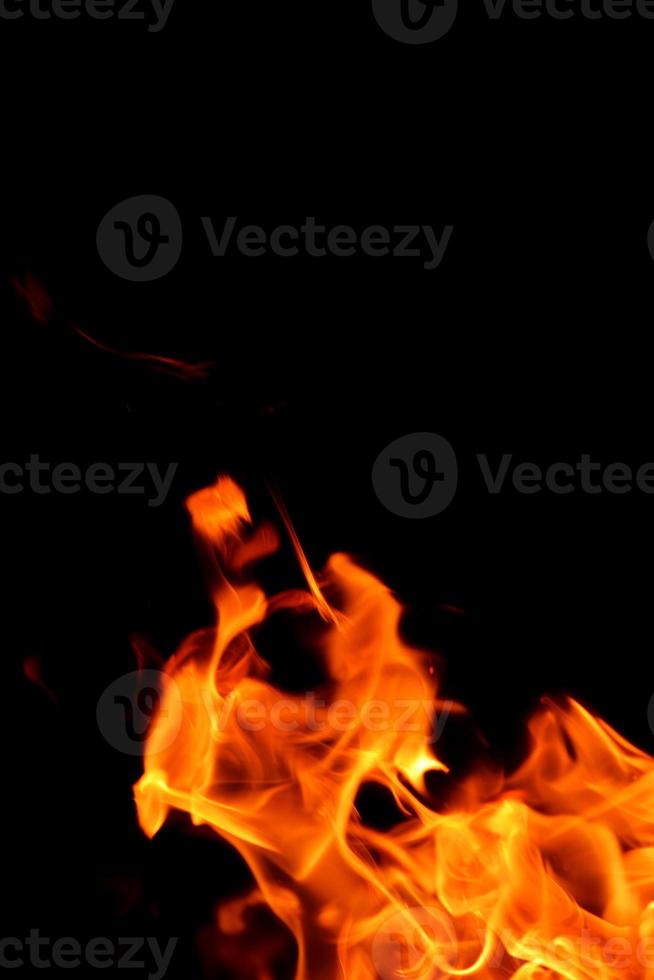 fire flame on black background photo