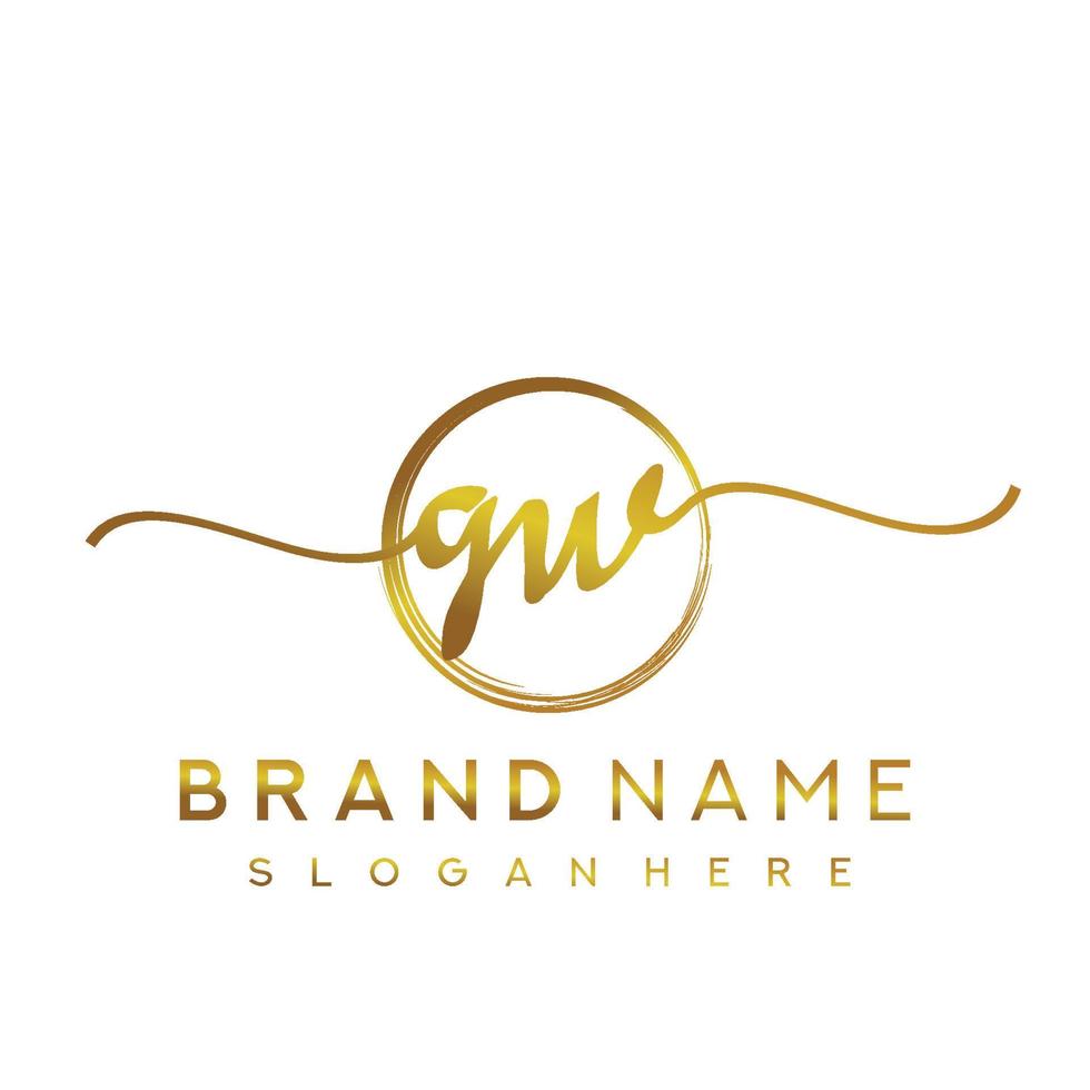Initial GW  beauty monogram and elegant logo design, handwriting logo of initial signature, wedding, fashion, floral and botanical with creative template. vector